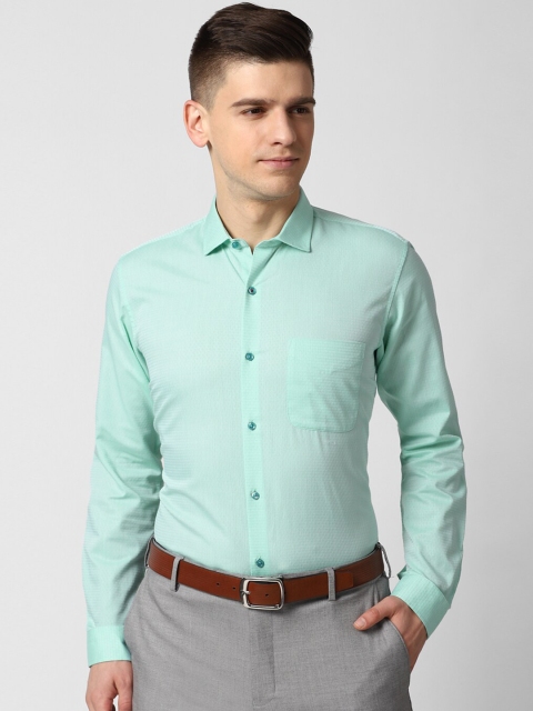 

Peter England Men Blue Self Design Formal Shirt