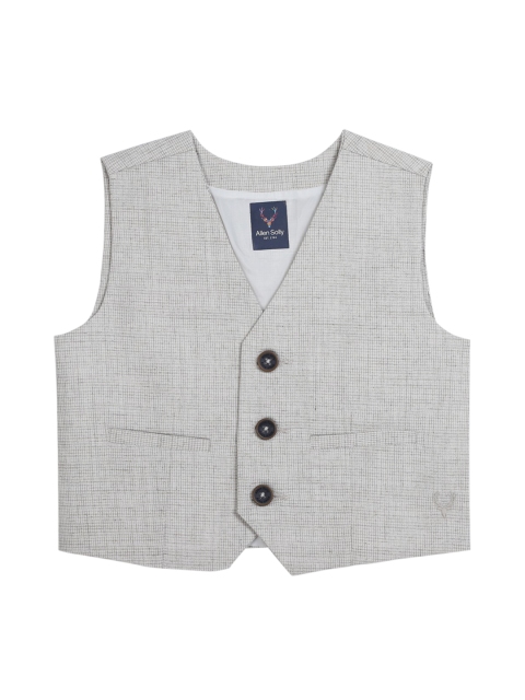 

Allen Solly Junior Boys Grey Woven-Design Pure Cotton Waistcoat