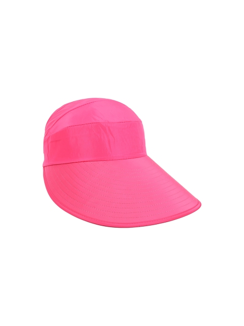 

FabSeasons Women Pink Foldable Large Brim Summer UV Protection Beach Visor Cap