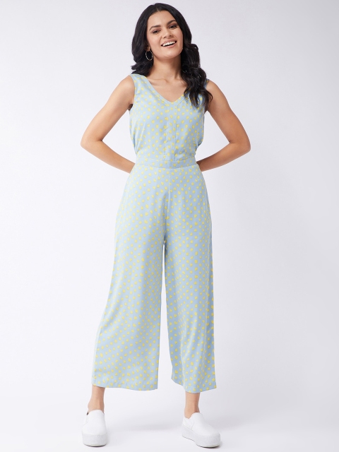 

Zima Leto Grey & Yellow Printed Basic Jumpsuit