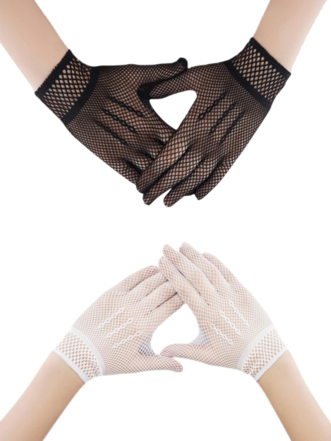 

N2S NEXT2SKIN Pack Of 2 Black & White Net Pattern Gloves