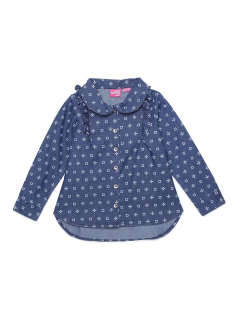 

UNDER FOURTEEN ONLY Blue & deep cobalt Shirt Style Top