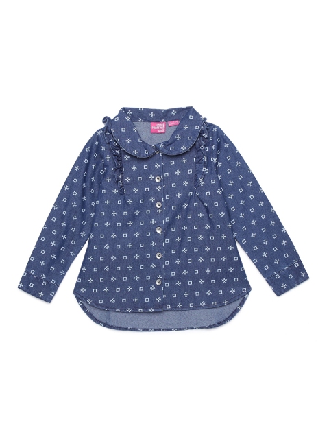 

UNDER FOURTEEN ONLY Blue & deep cobalt Shirt Style Top