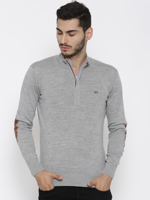 

Arrow Men Grey Melange Patterned Sweater