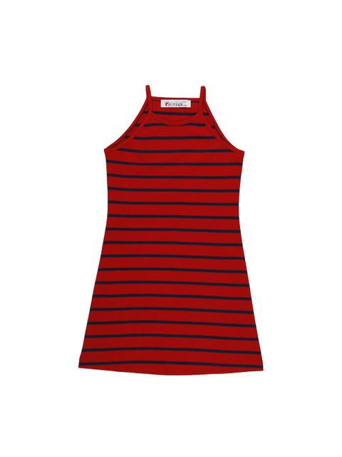 

First Kick Girls Red and Black Striped A-Line Dress