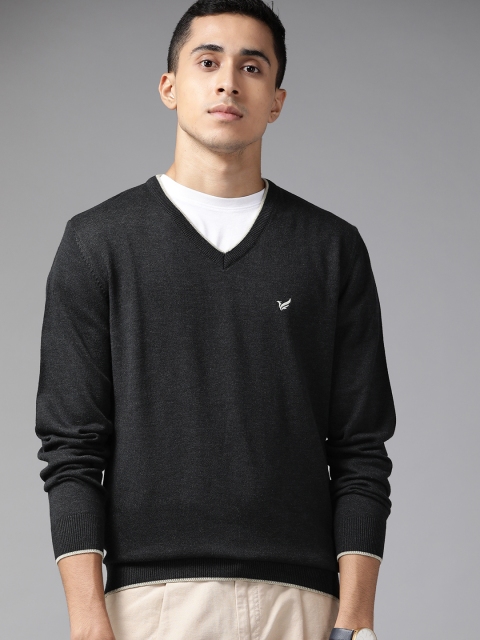 

Blackberrys Men Charcoal Grey Solid Pullover