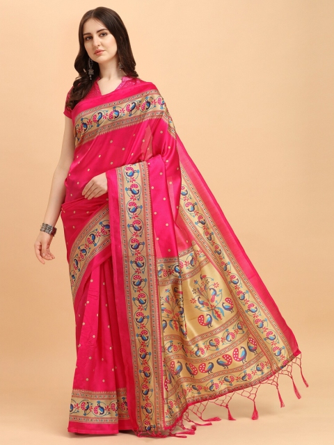 

KALINI Pink & Beige Art Silk Saree