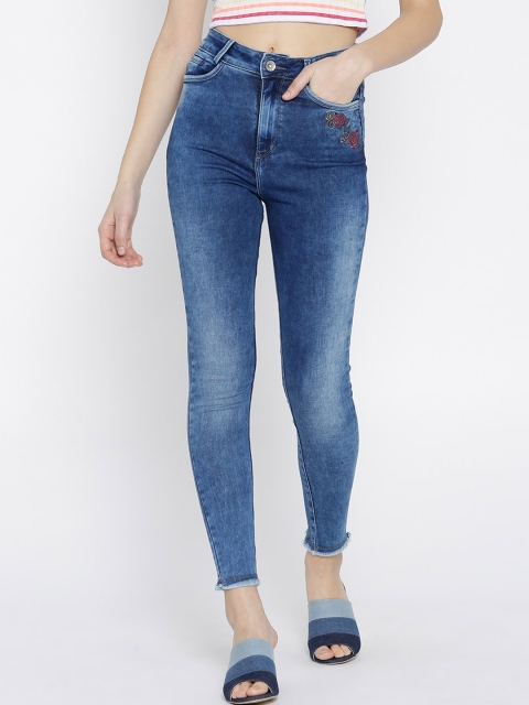 

Xpose Women Blue Skinny Fit High-Rise Heavy Fade Jeans