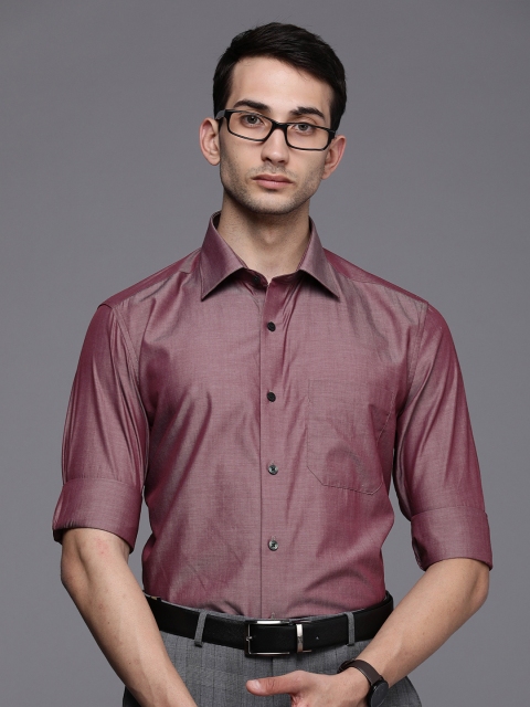 

Louis Philippe Men Maroon Opaque Pure Cotton Formal Shirt