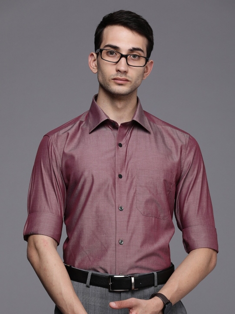 

Louis Philippe Men Maroon Opaque Pure Cotton Formal Shirt