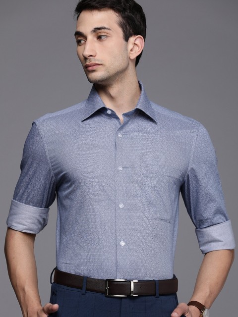 

Louis Philippe Men Blue Abstract Printed Cotton Formal Shirt