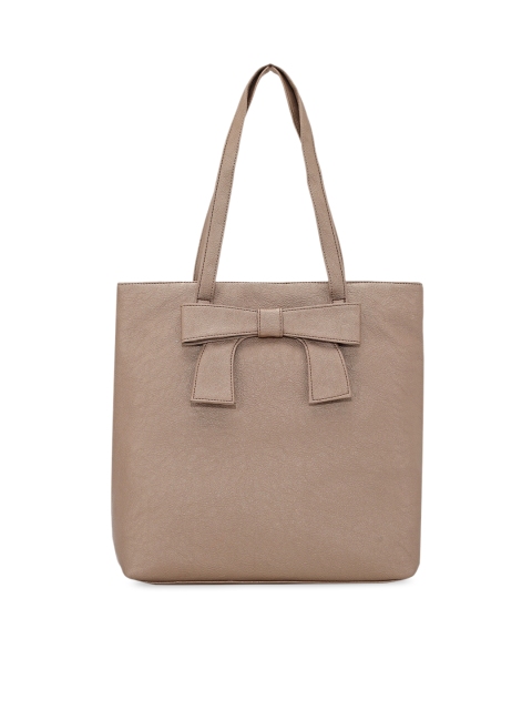 

Toteteca Gold-Toned PU Structured Handheld Bag with Bow Detail