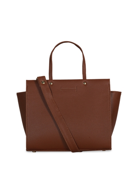 

Toteteca Brown PU Oversized Structured Shoulder Bag