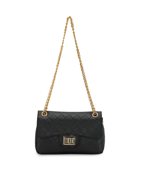 

Toteteca Black PU Structured Quilted Sling Bag