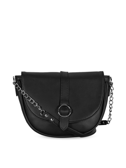 

Toteteca Black PU Half Moon Sling Bag