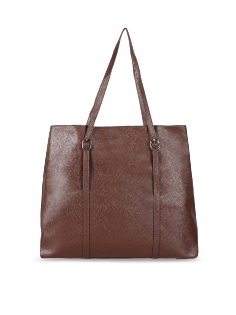 

Toteteca Women Brown PU Oversized Structured Shoulder Bag