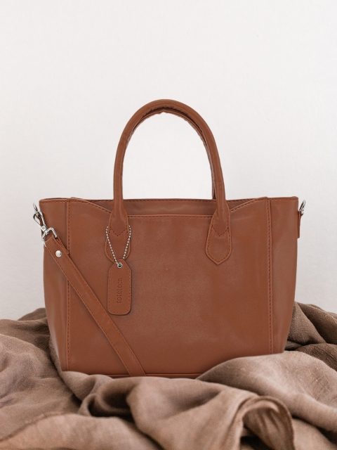 

Toteteca Women Brown PU Structured Handheld Bag
