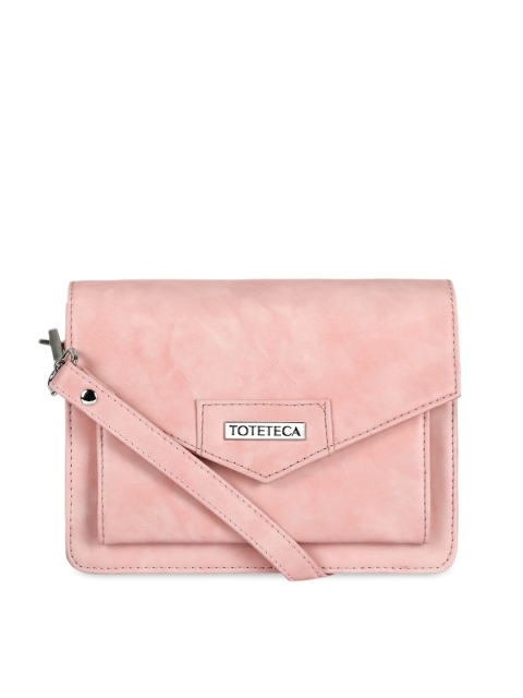 

Toteteca Women Pink PU Structured Sling Bag