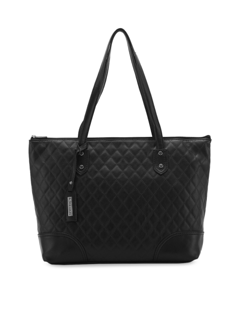 

Toteteca Black Textured PU Structured Shoulder Bag with Quilted
