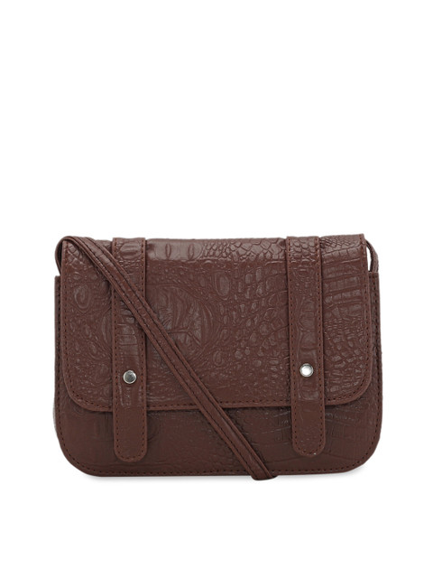 

Toteteca Brown Textured PU Structured Sling Bag