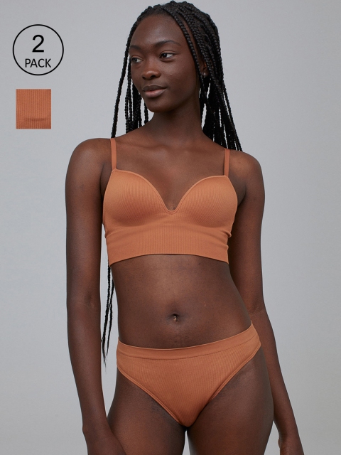 

H&M Women Brown 2-Pack Seamless Briefs