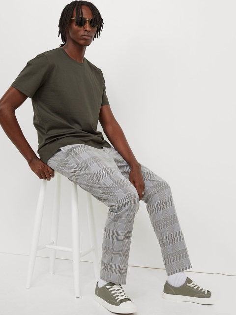

H&M Men Grey & Multicolored Slim Fit Joggers
