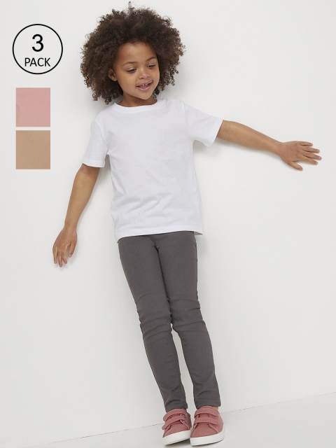 

H&M Girls Pink, Beige & Grey 3-pack treggings