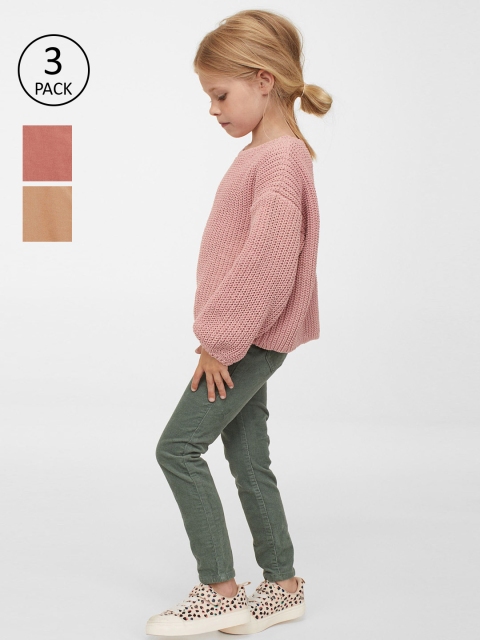 

H&M Girls 3-Pack Corduroy Treggings, Green