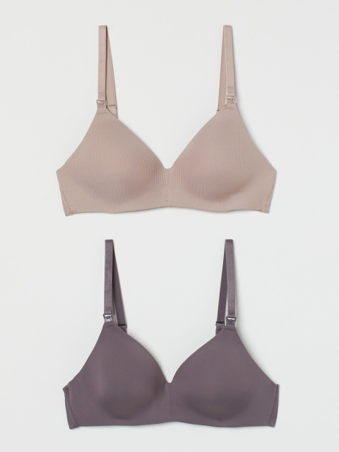 

H&M Grey & Beige Mama 2-Pack Nursing Bras