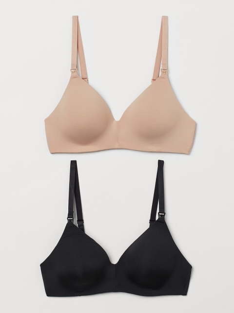 

H&M Black& Beige Mama 2-Pack Nursing Bras