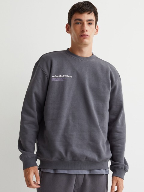 

H&M Men Grey Relaxed Fit Sweatshirt