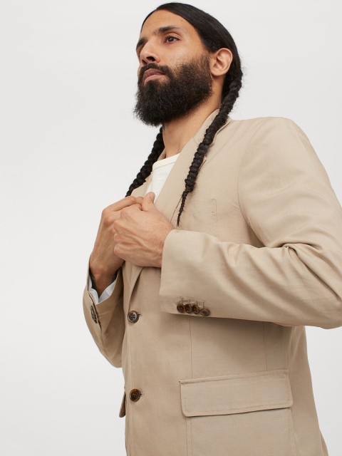 

H&M Men Beige Regular Fit Jacket