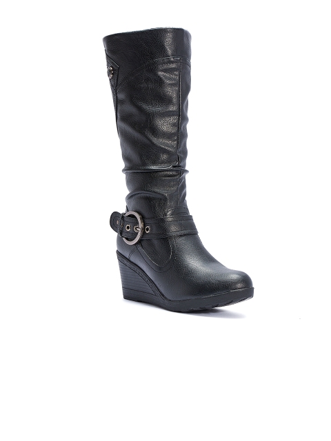 

Truffle Collection Women Black Solid Heeled Boots