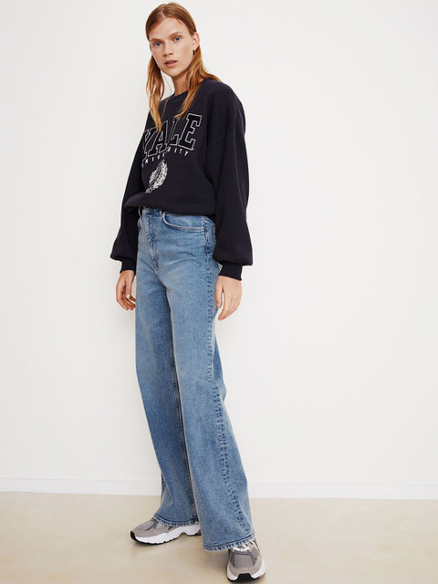 

H&M Women Blue Wide High Jeans