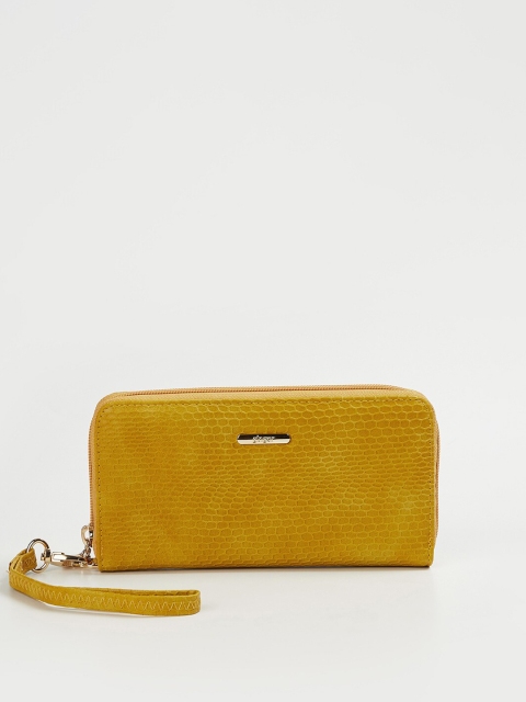 

Ginger by Lifestyle Women Mustard Textured Zip Detail Zip Around Wallet