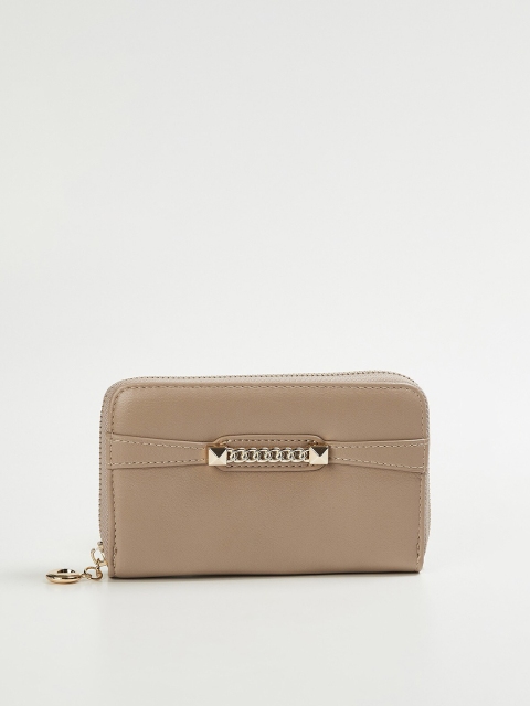 

Ginger by Lifestyle Women Camel Brown Solid Zip Around Wallet