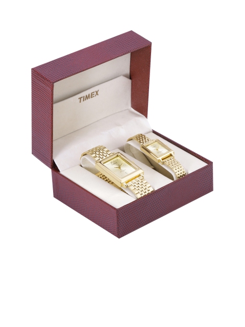 

Timex Unisex Gold-Toned His & Her Analogue Watches TW00PR225