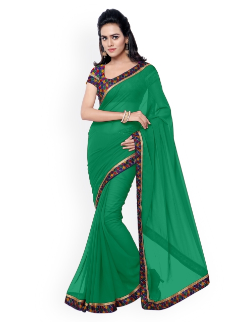 

Silk Bazar Green Georgette Saree