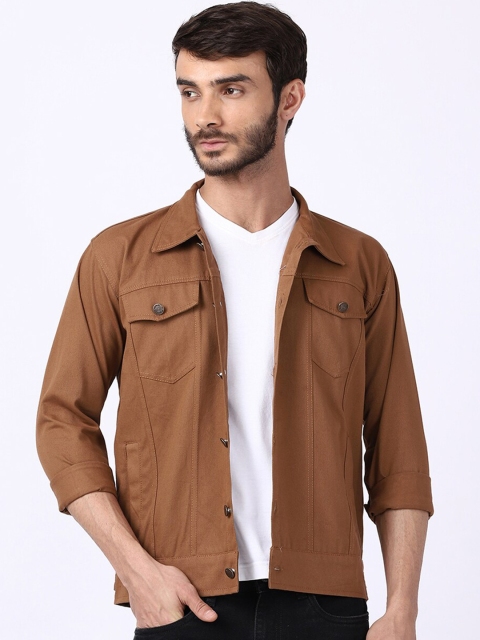 

VOXATI Men Khaki Denim Jacket