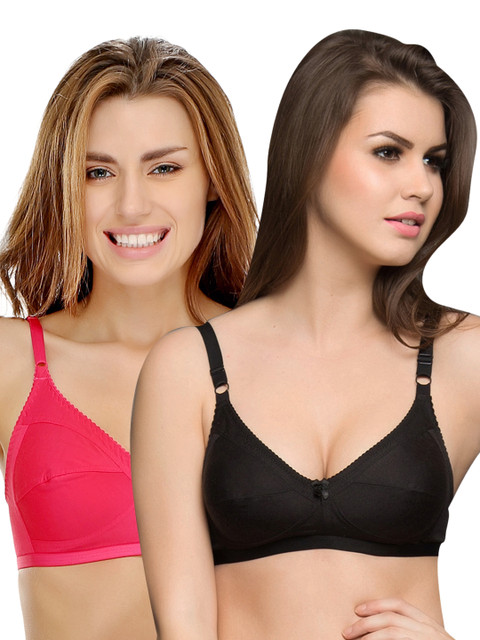 

Clovia Pack of 2 Full-Coverage Bras BR0185P30, Pink