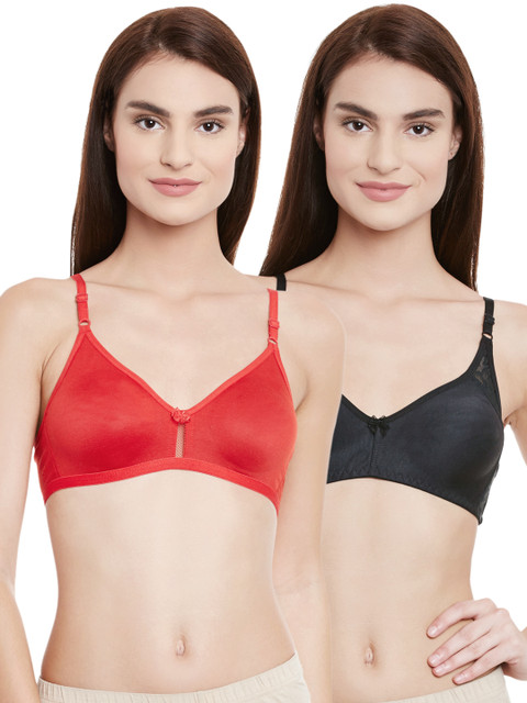

Clovia Pack of 2 Full-Coverage Bras BRC015P20, Red