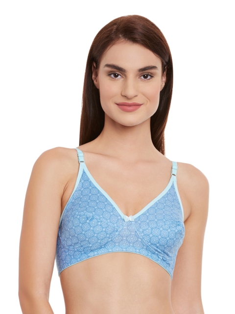 

Clovia Blue Printed Full-Coverage Bra BR0373P0340B