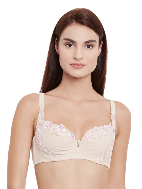 

Clovia Beige Lace Medium-Coverage Nursing Bra BR0561P24