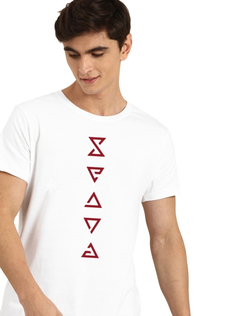 

Bewakoof Men White Typography Printed T-shirt