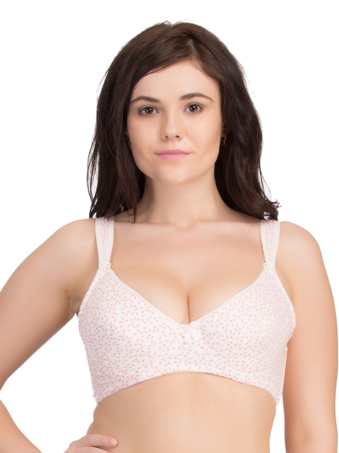 

Clovia White Printed Medium-Coverage Nursing Bra BR0576P22