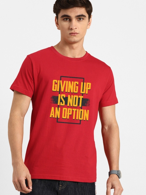 

Bewakoof Men Red Typography Printed T-shirt