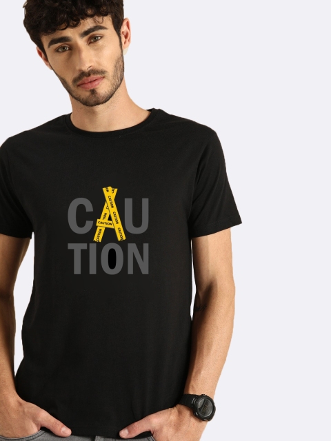 

Bewakoof Men Black Typography Printed T-shirt