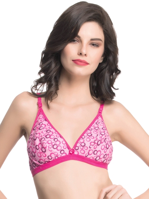 

Clovia Pink Printed Plunge Bra BR0484P14