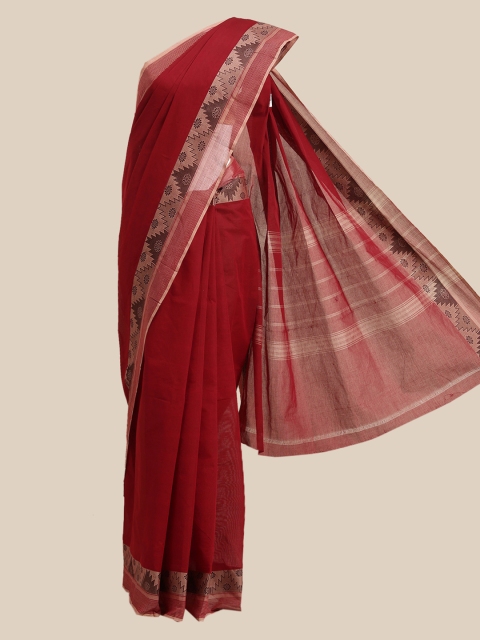 

The Chennai Silks Maroon Pure Cotton Chettinad Saree
