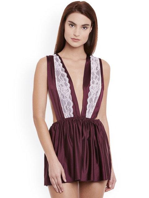 

Clovia Purple Lace Baby-Doll NS0330P15